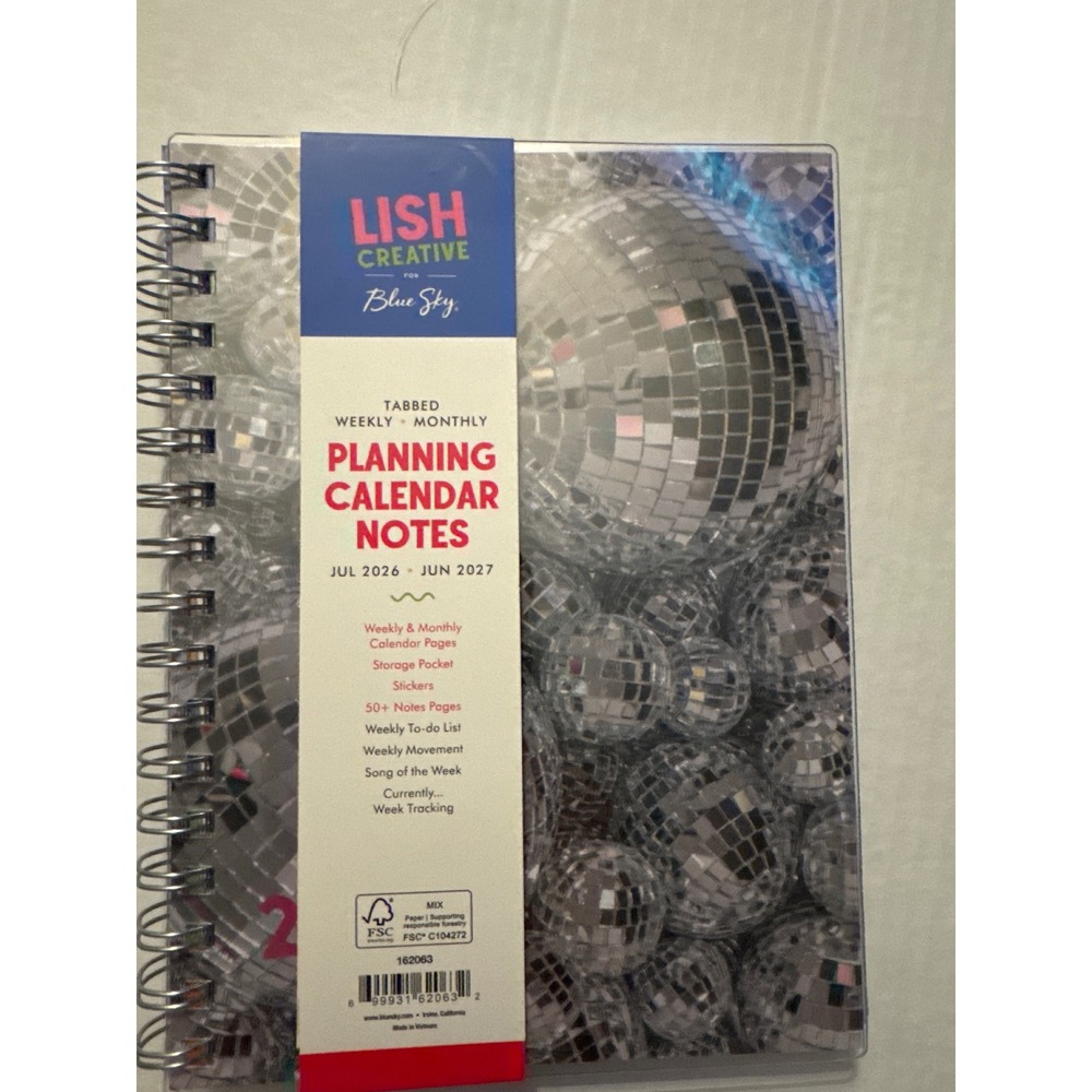 Blue Sky Lish Creative 2026-2027 Weekly Monthly Planner Disco Ball 162063